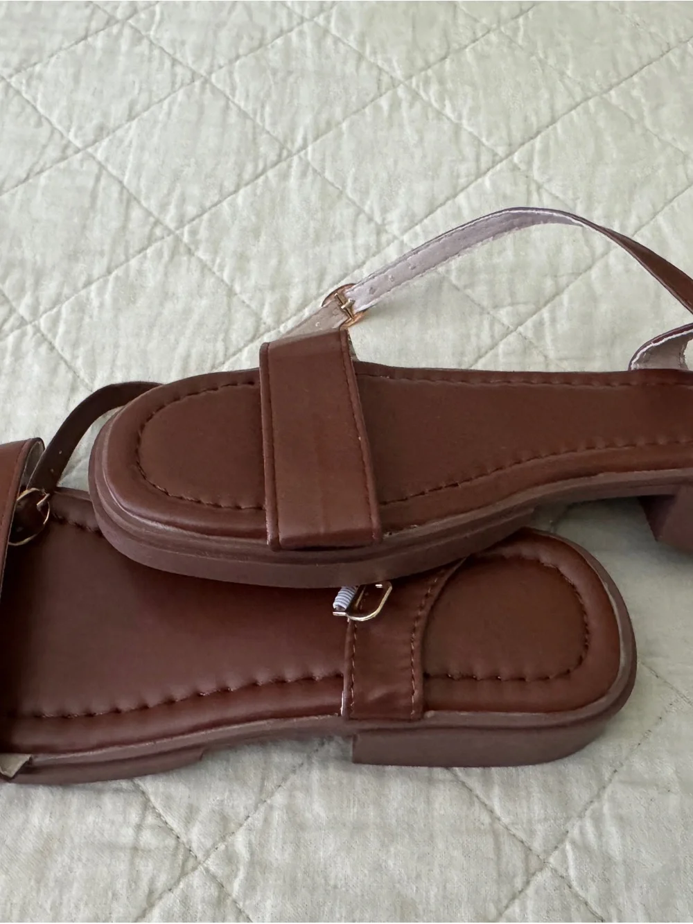 Women's Brown Leather-Strap Sandals